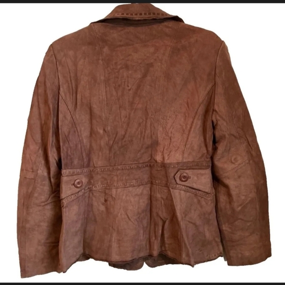 Columbia Women's Leather Blazer Jacket Vintage - Picture 4 of 4